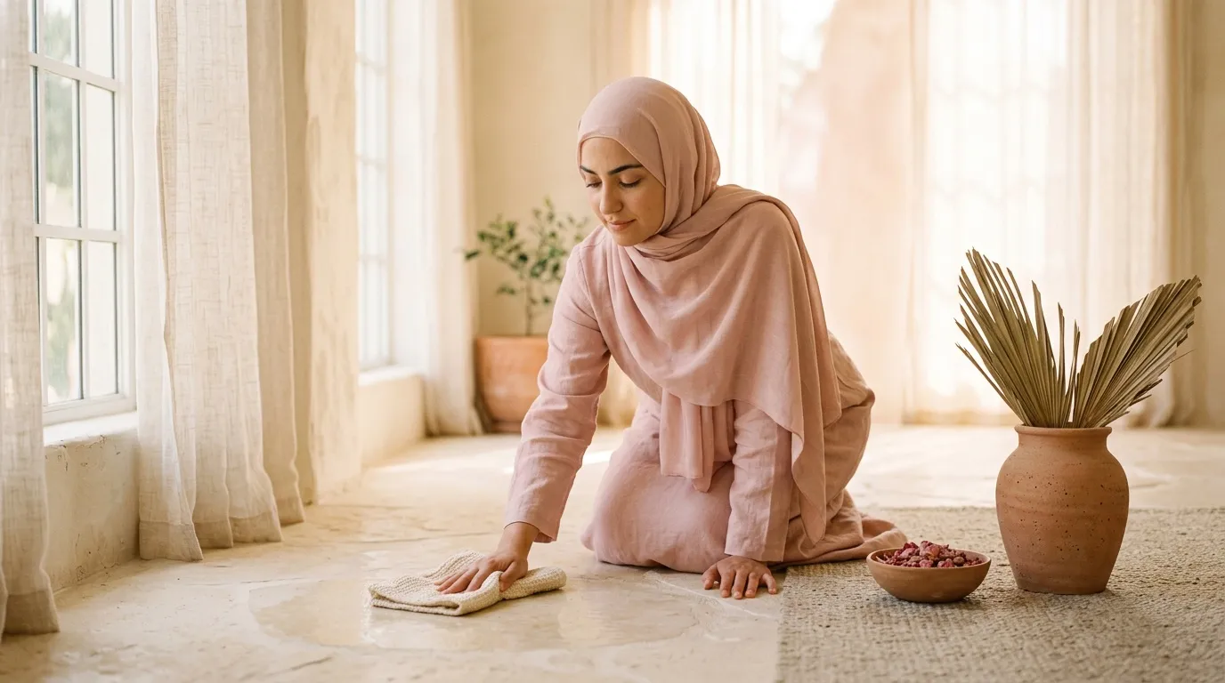 Rêver de nettoyer le sol islam : signification