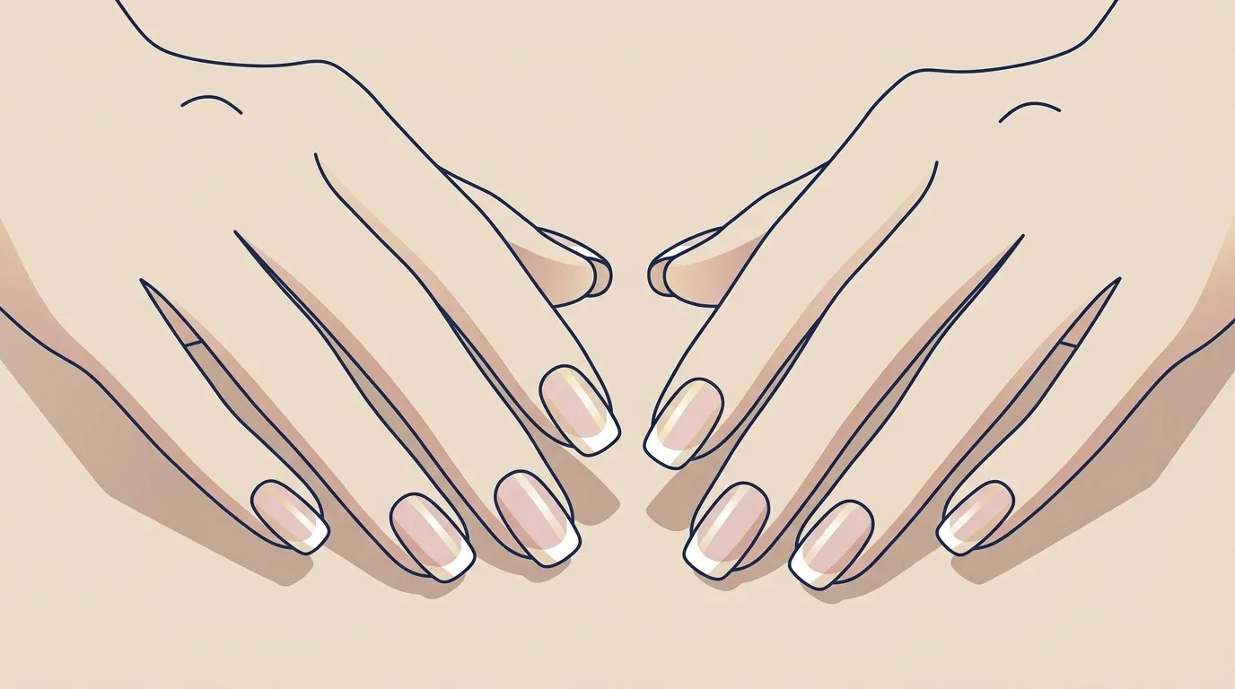 Deux mains avec ongles manucur&eacute;s, French tips blanc