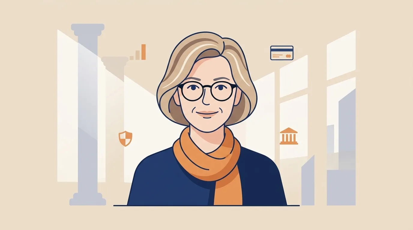 Illustration femme avocate avec lunettes environnement juridique