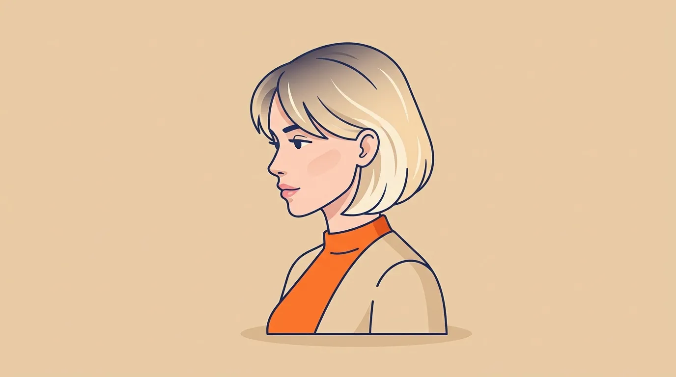 Illustration d'une femme blonde portant un gilet orange