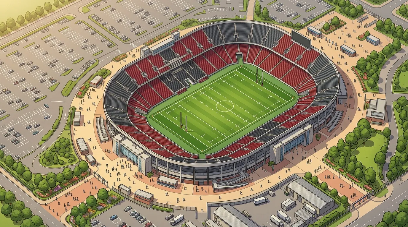 Plan du stade Ernest Wallon : accès et services