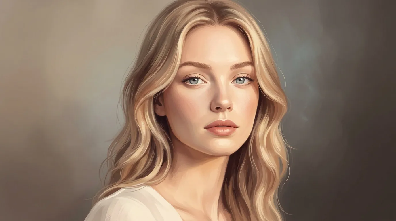 Illustration d'une jeune femme aux cheveux blonds ondulés