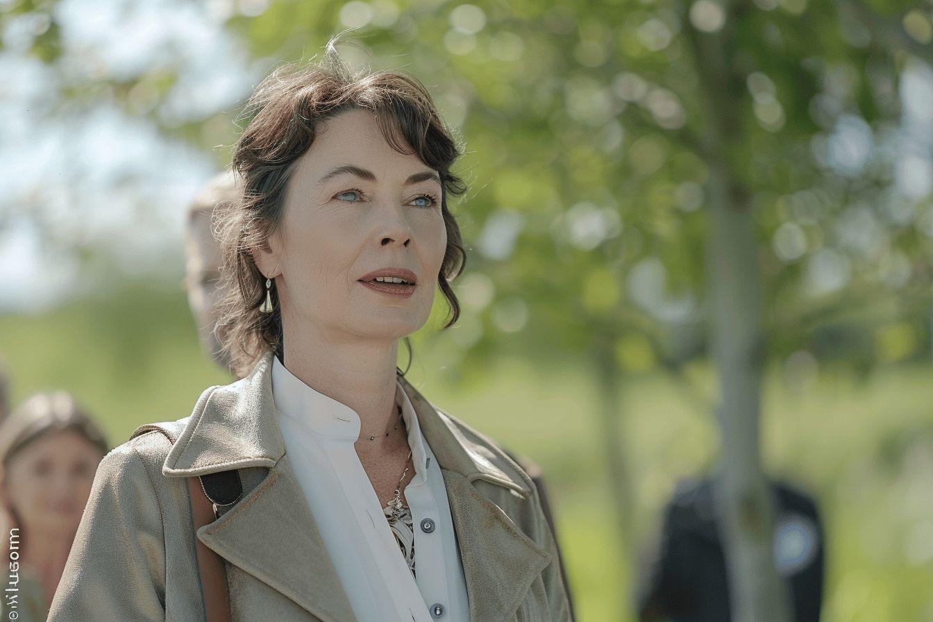 Blandine de Bellecombe, fille d'Hélie de Saint Marc, témoigne lors de l'inauguration du rond-point