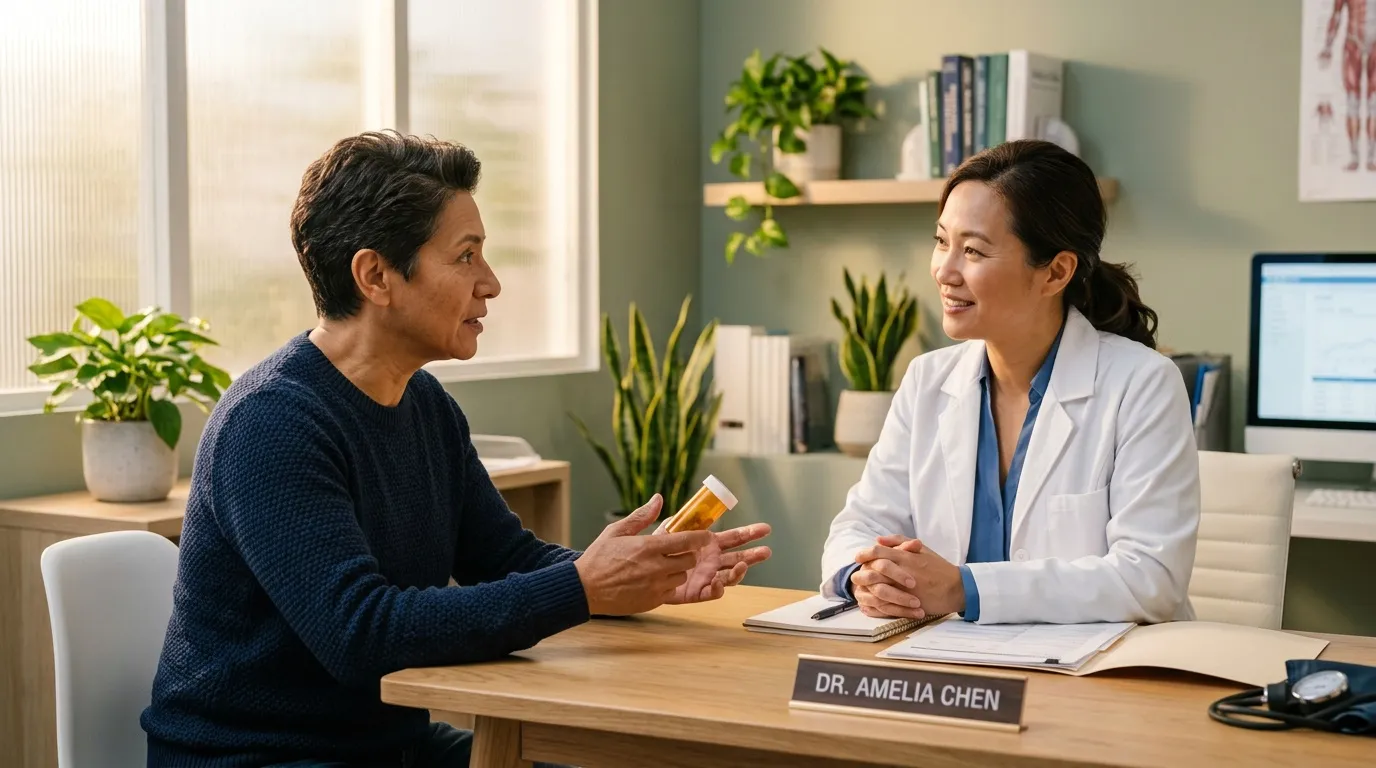Patient discutant avec docteure dans bureau médical moderne